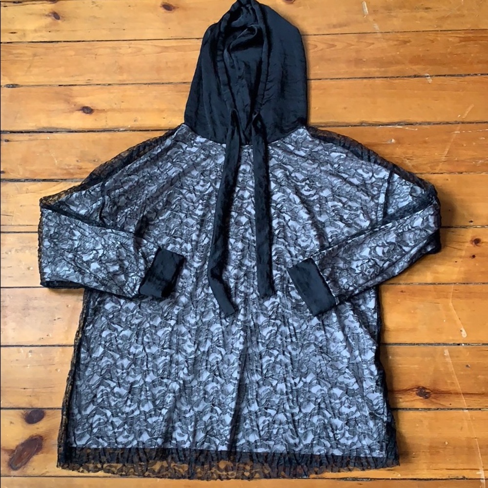 Lace Up! 😍😍 ZARA Collection satin lace hoodie.
